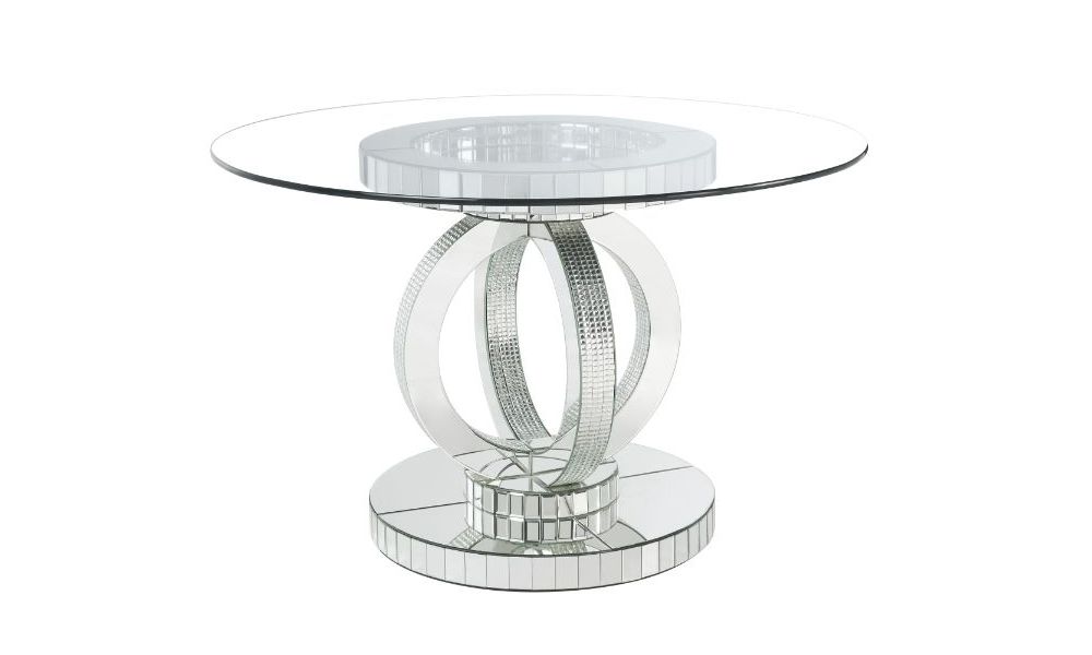 Freya Round Glass Mirrored Dining Table