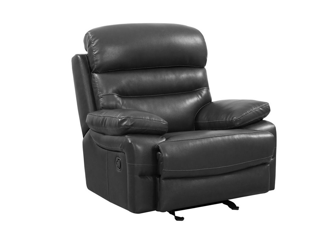 Fullerton Grey Leather Recliner Chair