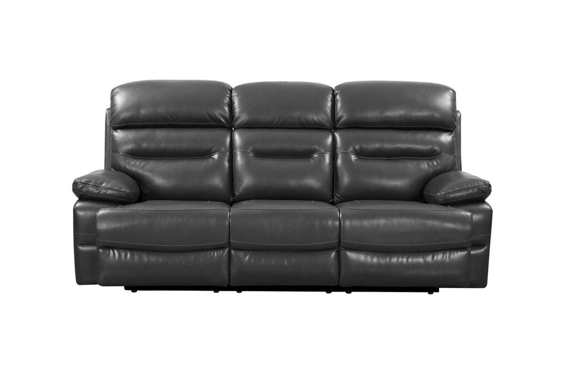 Fullerton Grey Leather Recliner Sofa