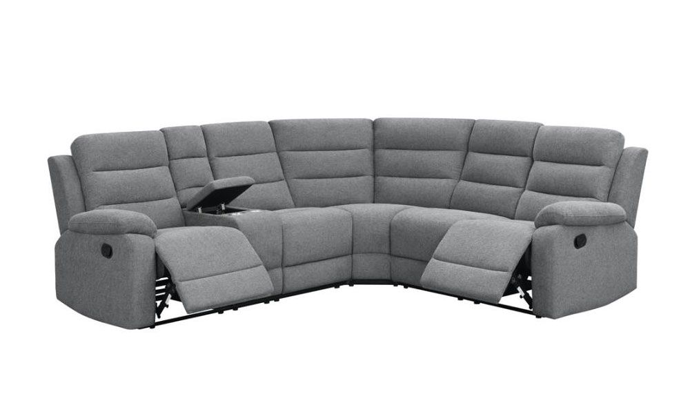 Gail Grey Fabric Recliner Sectional