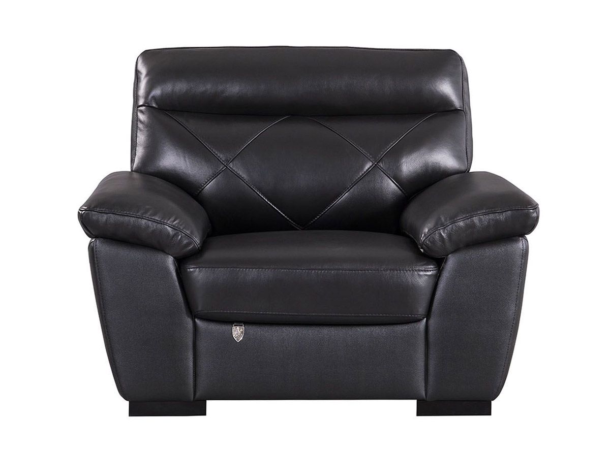 Galore Black Italian Leather Chair