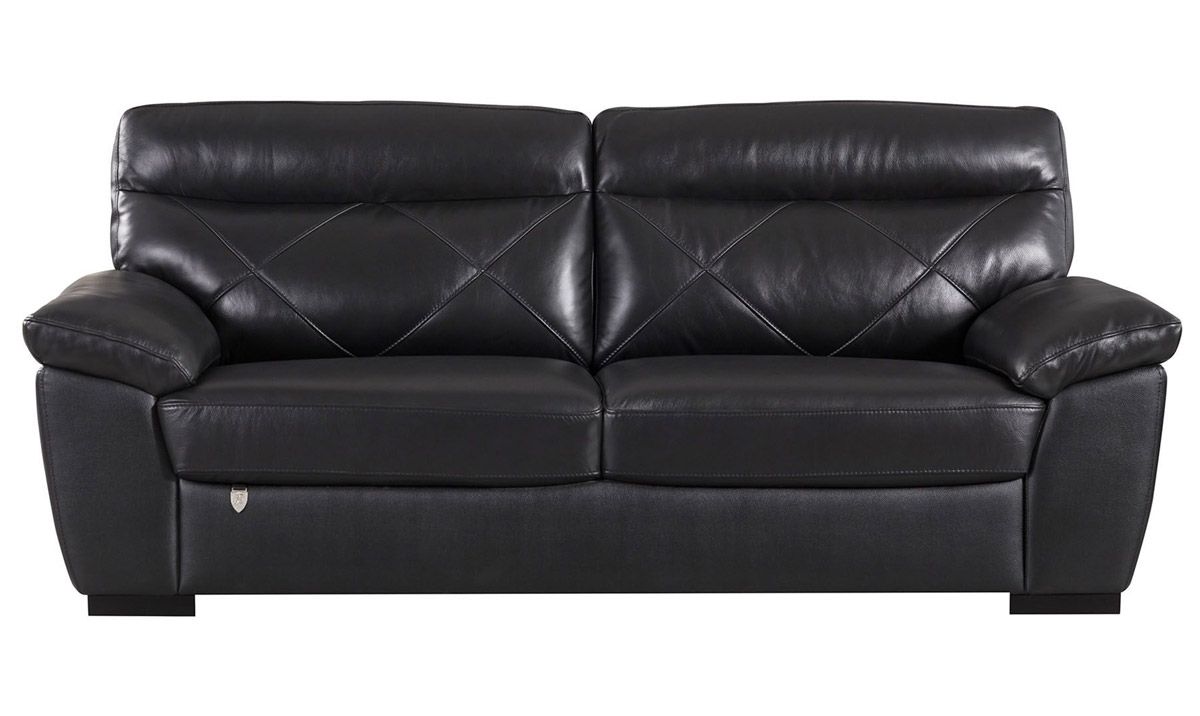 Galore Black Italian Leather Sofa