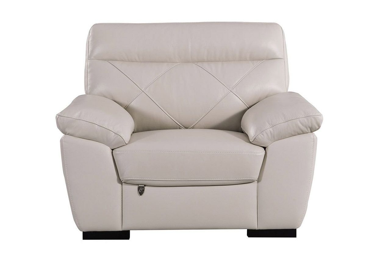 Galore Light Grey Italian Leather Chair