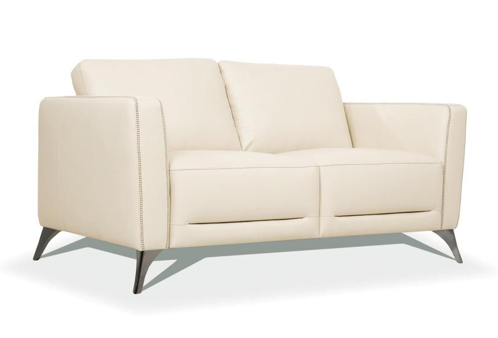 Garland Cream Leather Love Seat