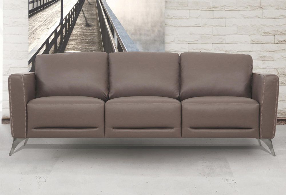 Garland Taupe Italian Leather Sofa