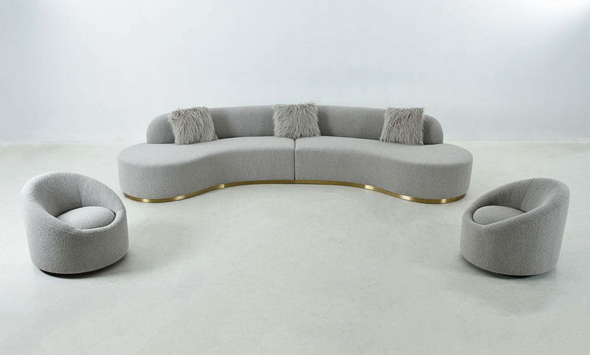 Garnet Grey Fabric Oversized Sofa