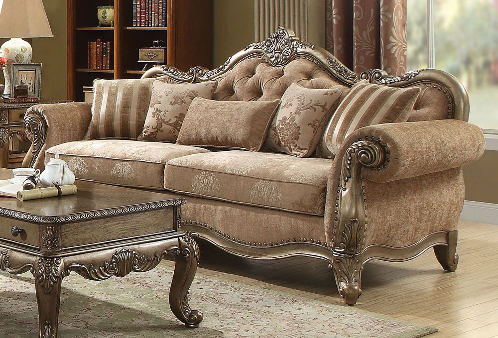 Gastone Vintage Oak Finish Sofa