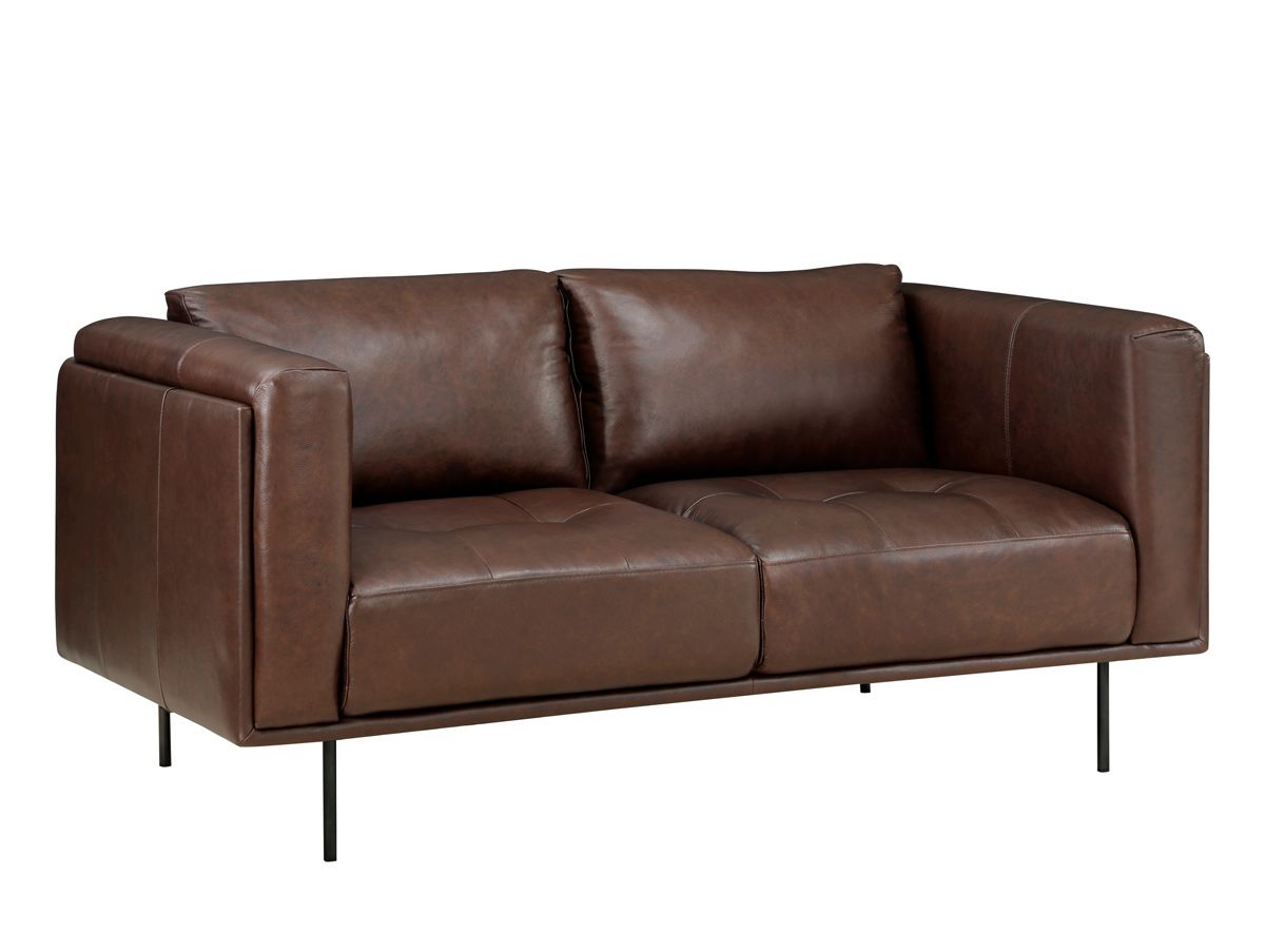 Gavyn Top Grain Leather Modern Loveseat