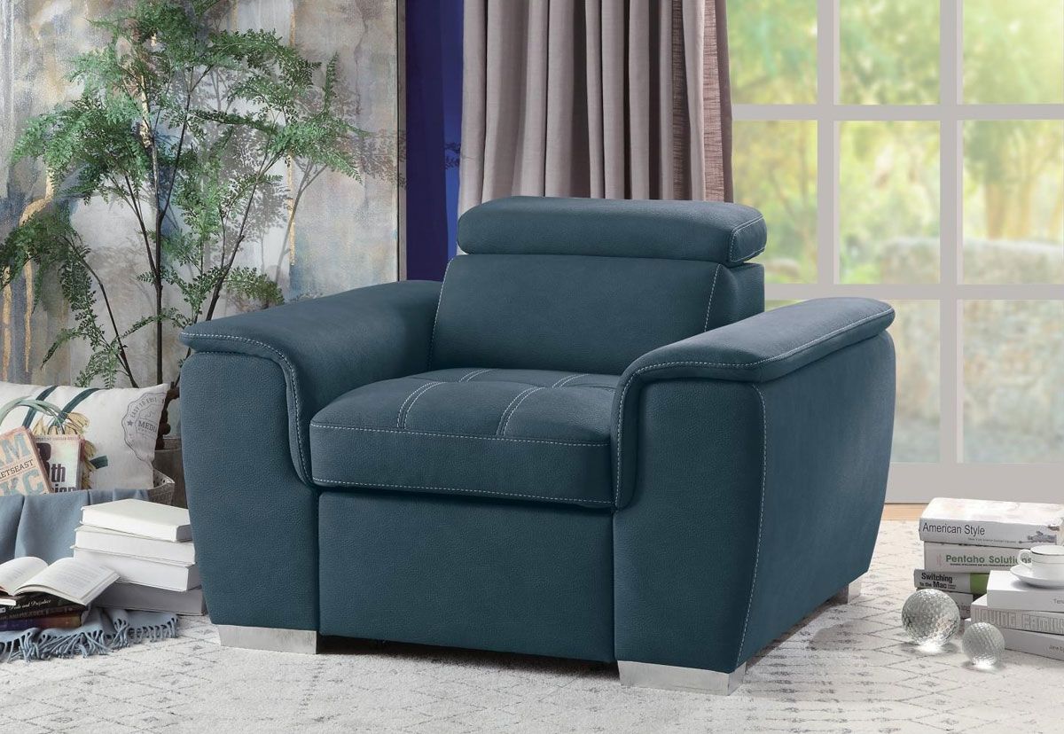 Gemma Blue Fabric Chair
