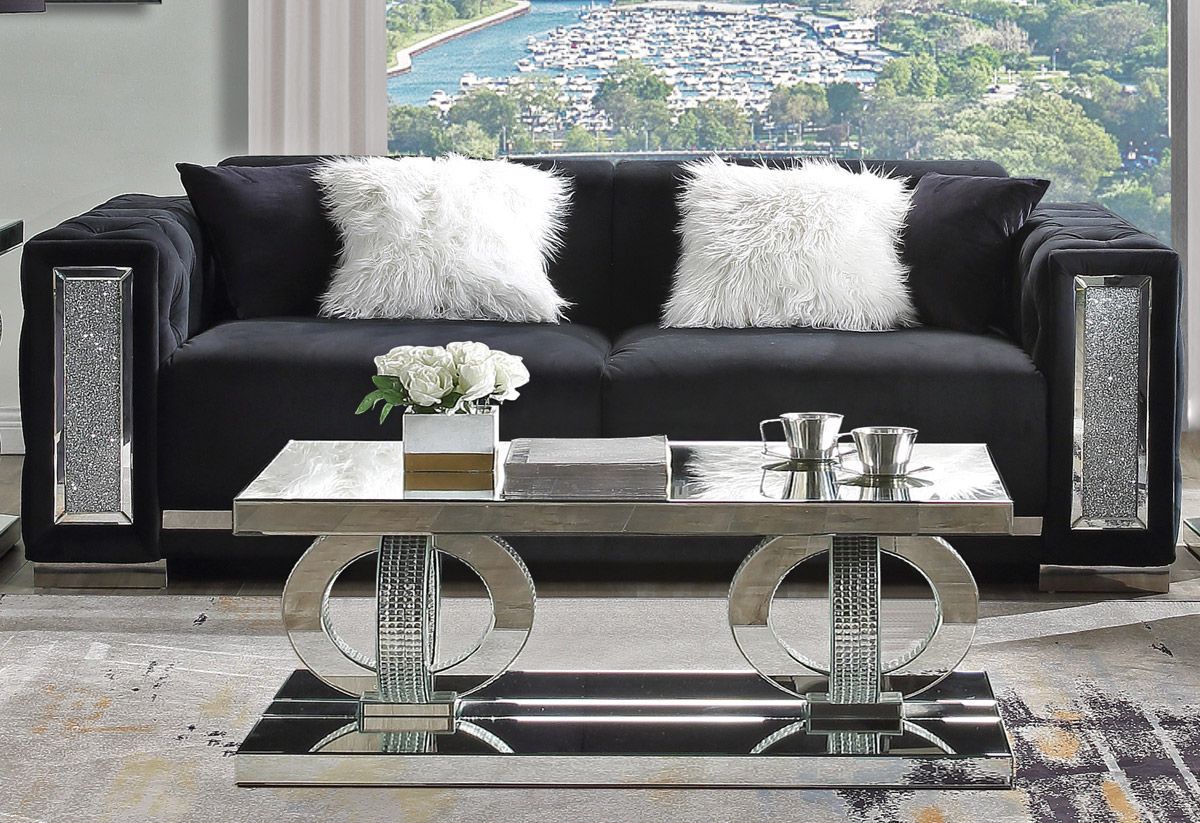 Gemmer Sofa With Crystal Accents Arms
