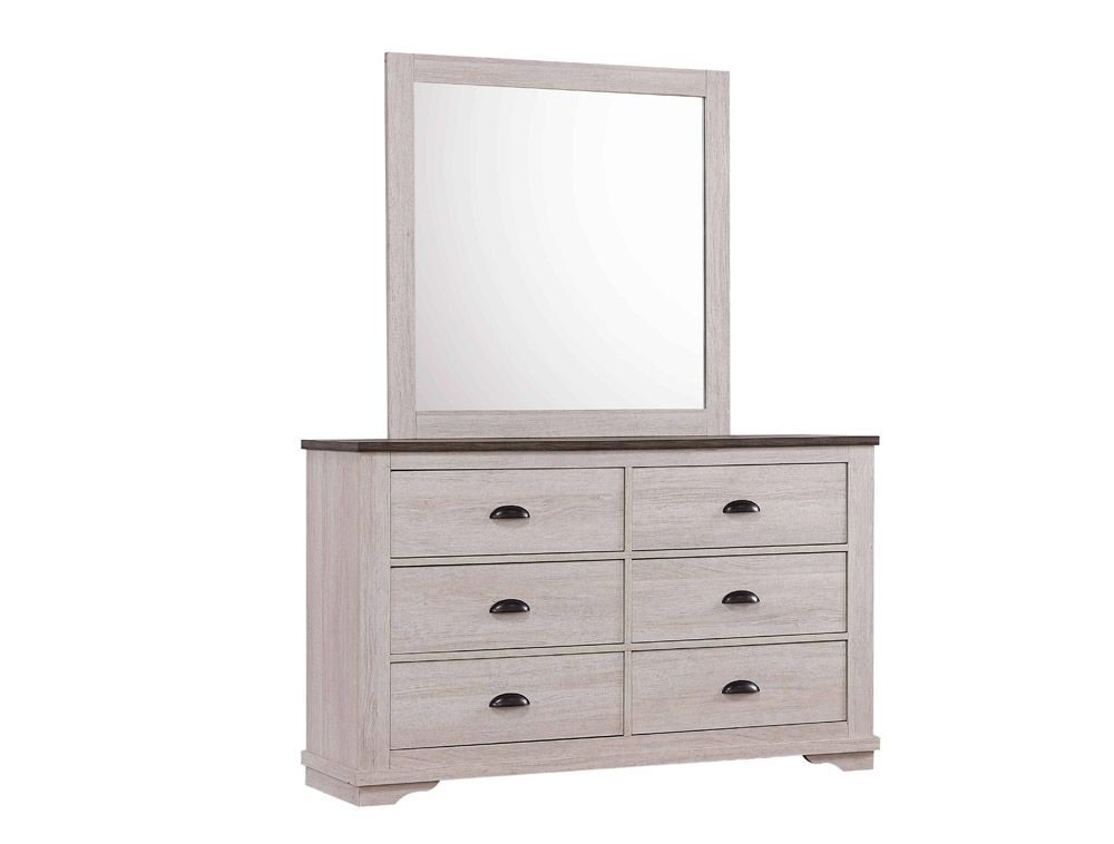 Geneva Chalk Finish Dresser With Mirror