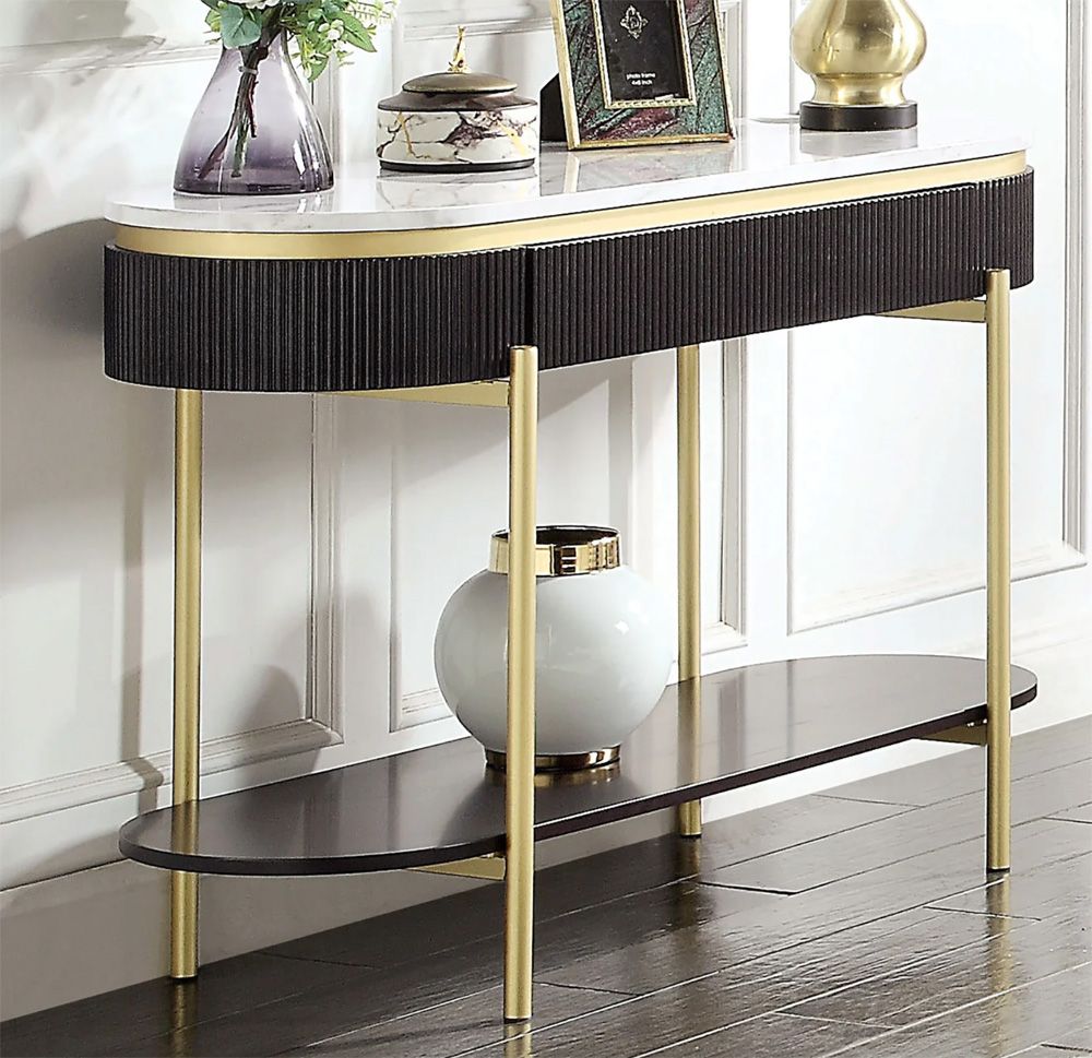 Georgio Faux Marble Top Sofa Table