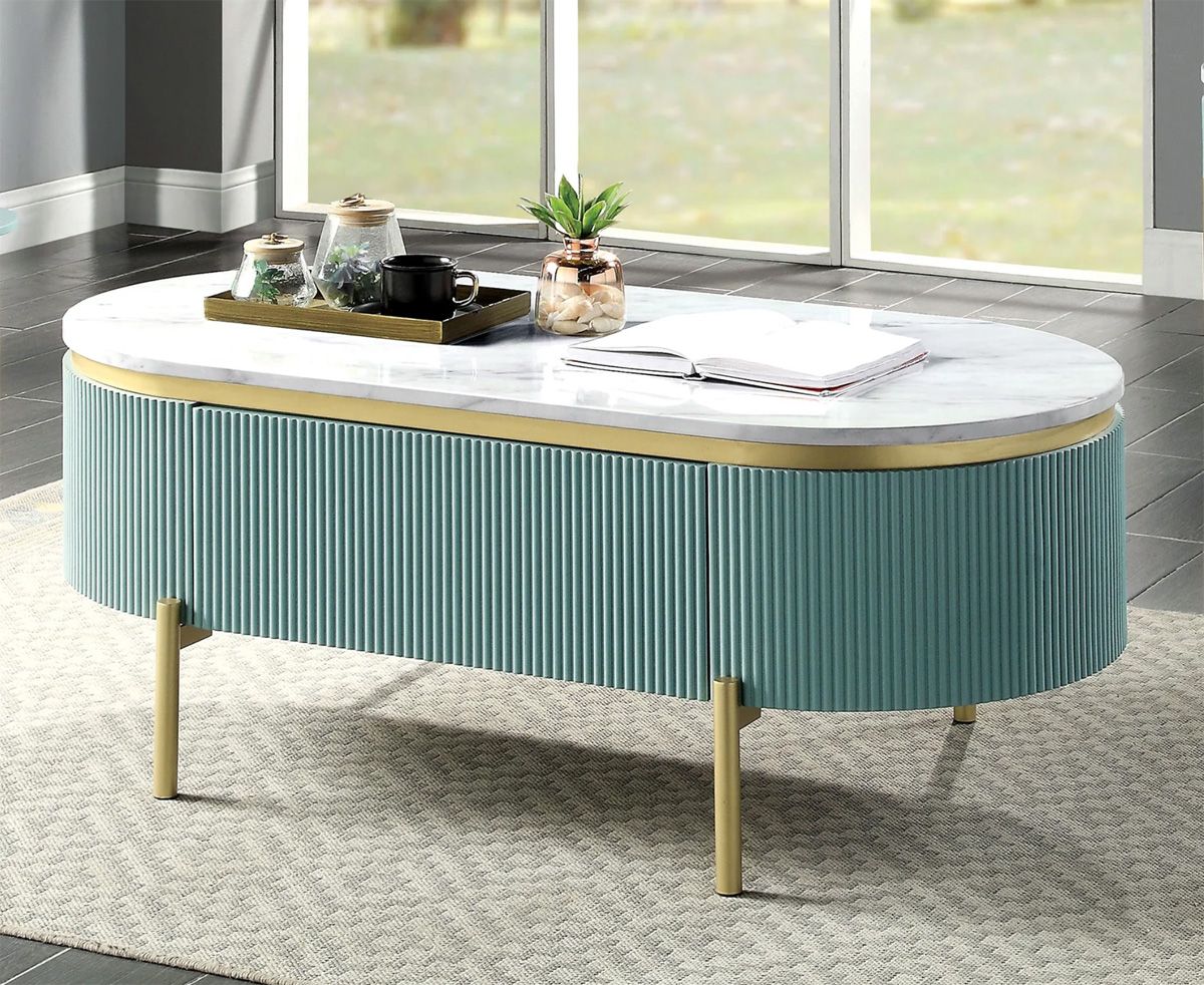 Georgio Teal Finish Coffee Table