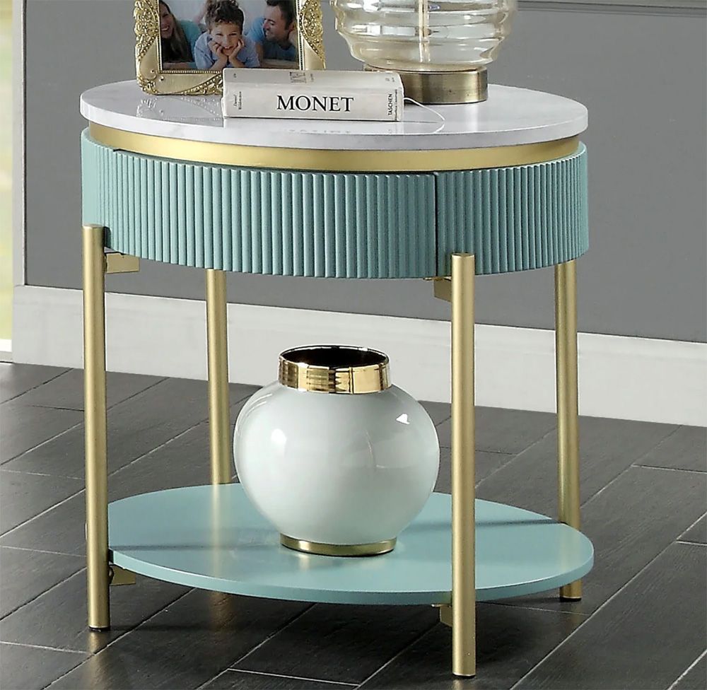 Georgio Teal Finish End Table