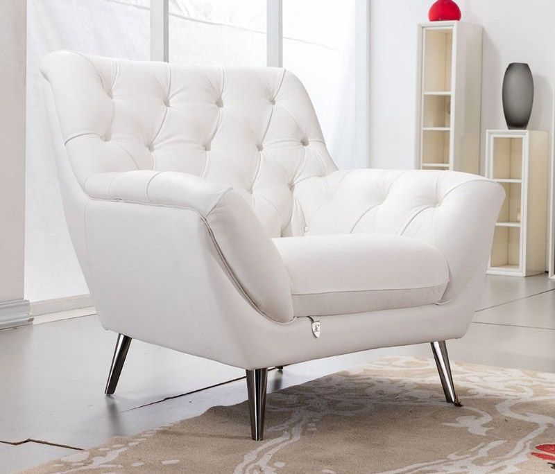 Gerard White Italian Leather Chair