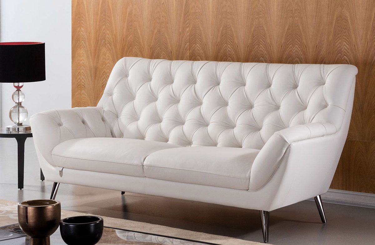 Gerard White Italian Leather Sofa