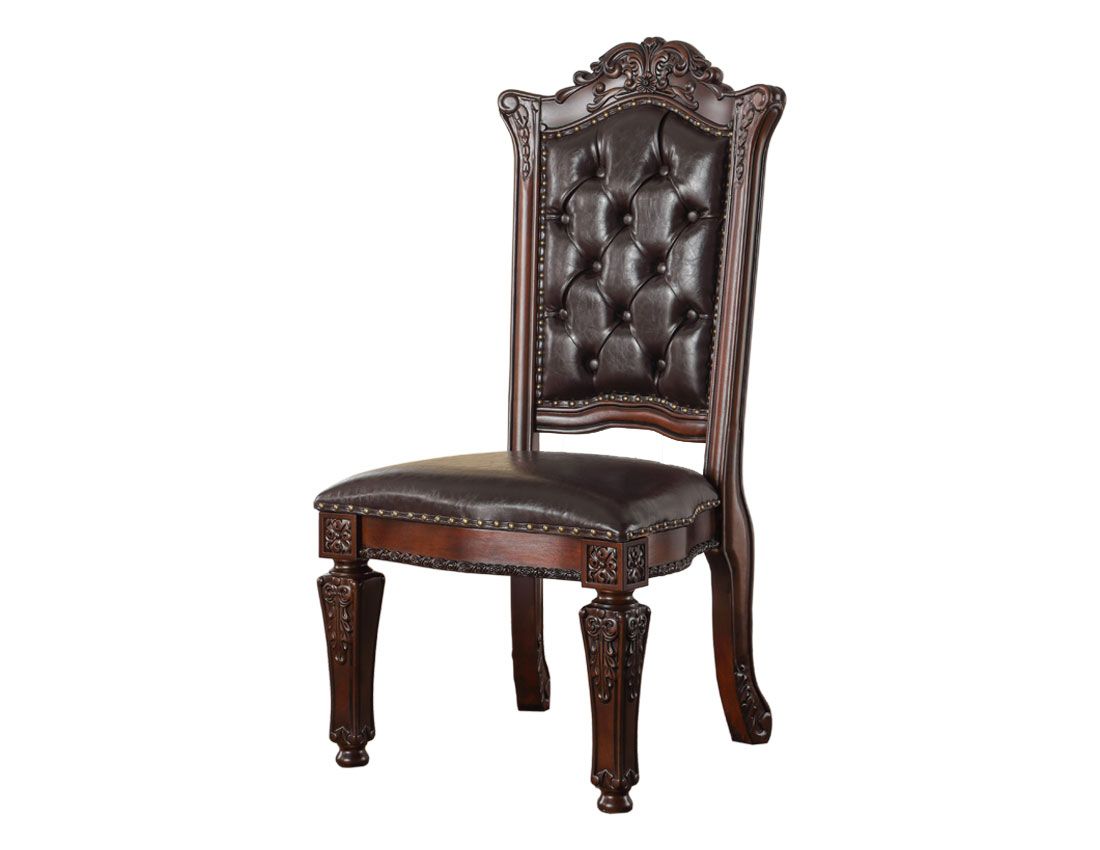Geronimo Traditional Side Chairs With Leather Back