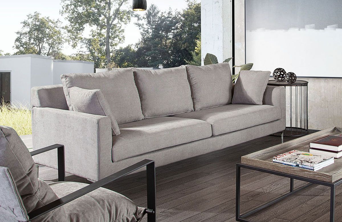 Gilmore Grey Fabric Large Sofa