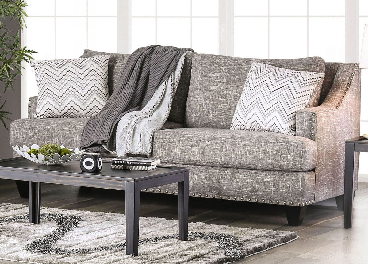 Ginevra Gray Linen Sofa