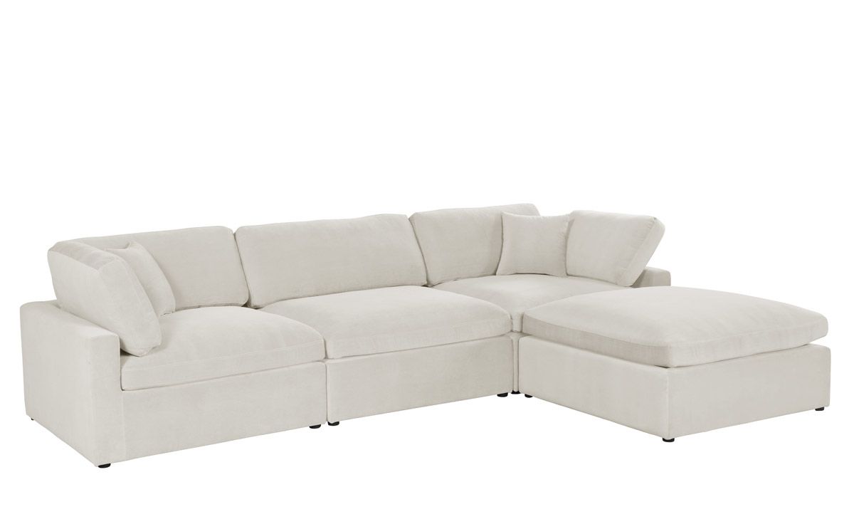 Giza Ivory Velvet Modular Sectional Set