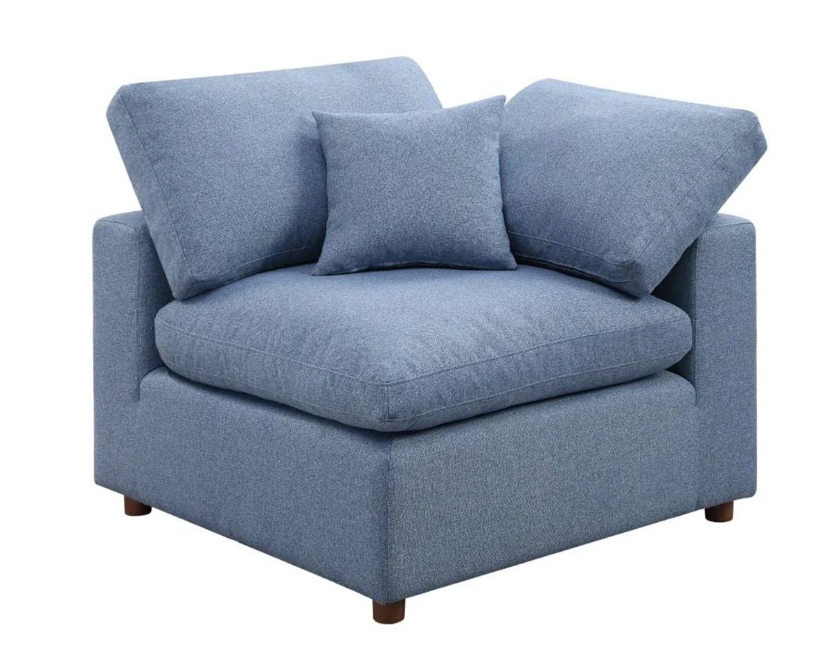 Giza Blue Linen Corner Chair