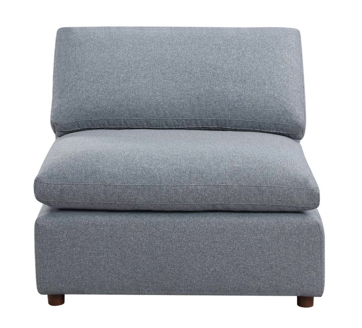 Giza Grey Linen Armless Chair