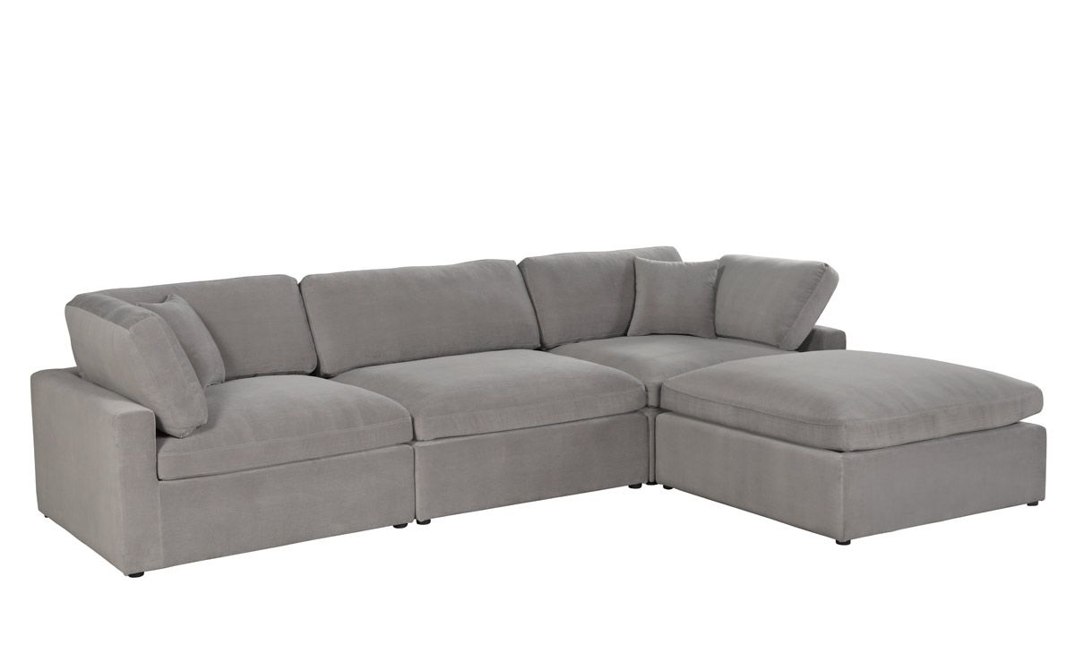 Giza Grey Velvet Modular Sectional Set