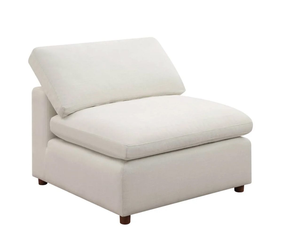Giza Ivory Linen Armless Chair
