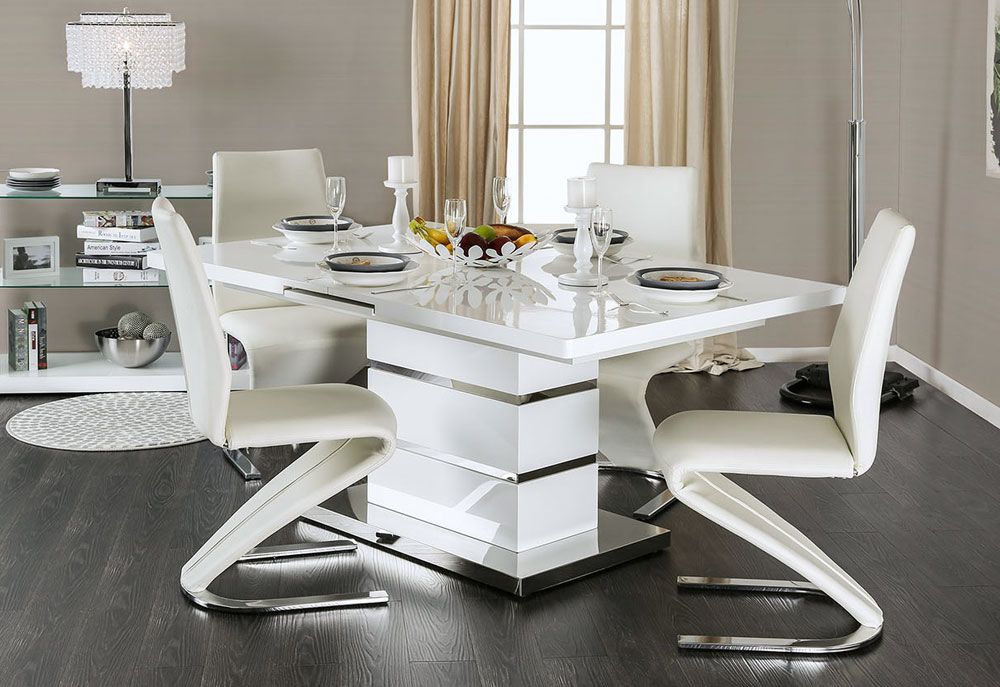 Glaze White Lacquer Dining Table