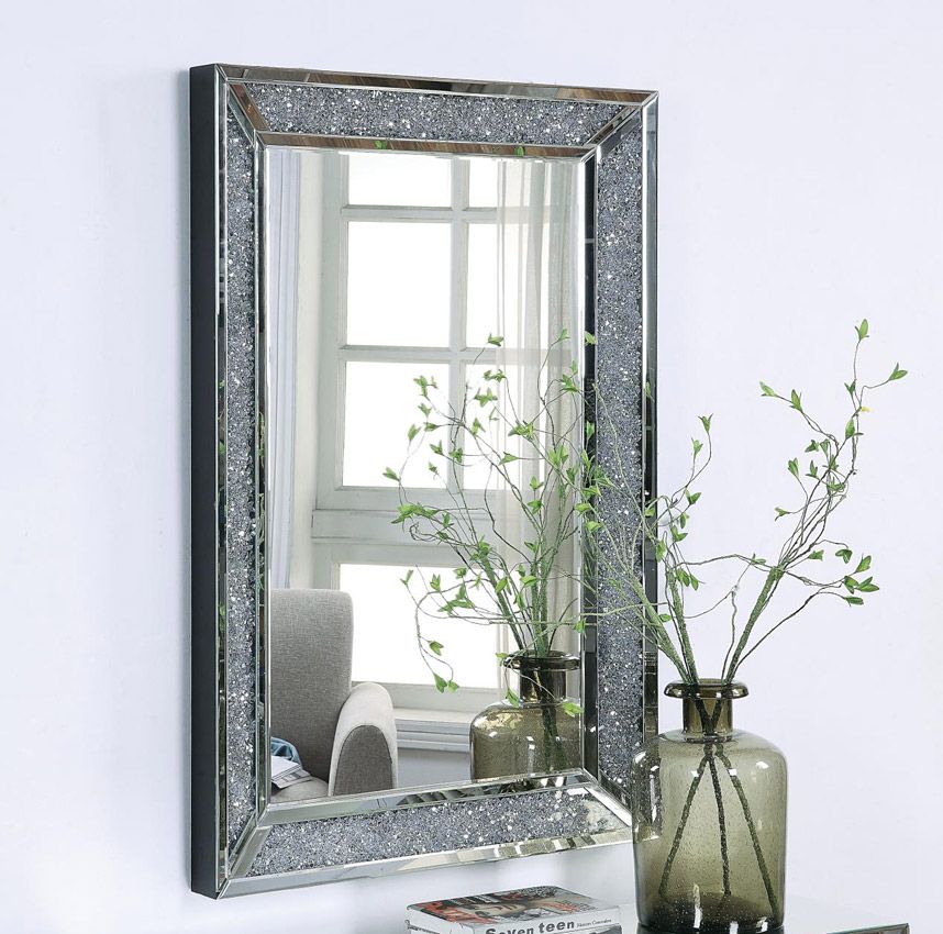 Glimmer Wal Mirror With Crystal Trim