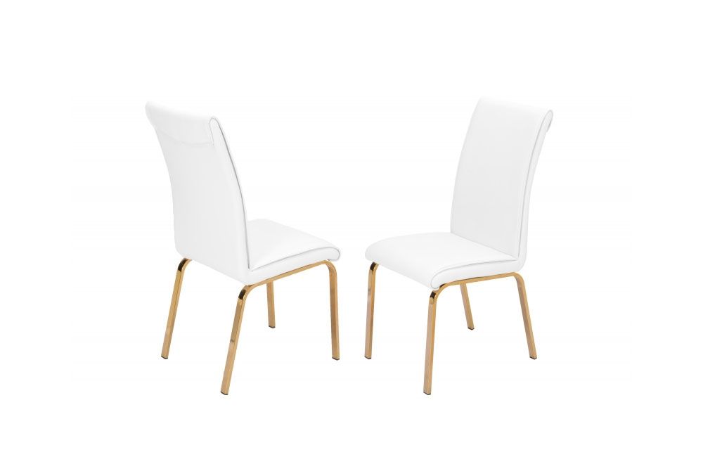 Goldies White Leatherette Upholstered Chairs