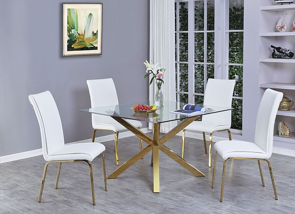Goldies Square Glass Top Table Set