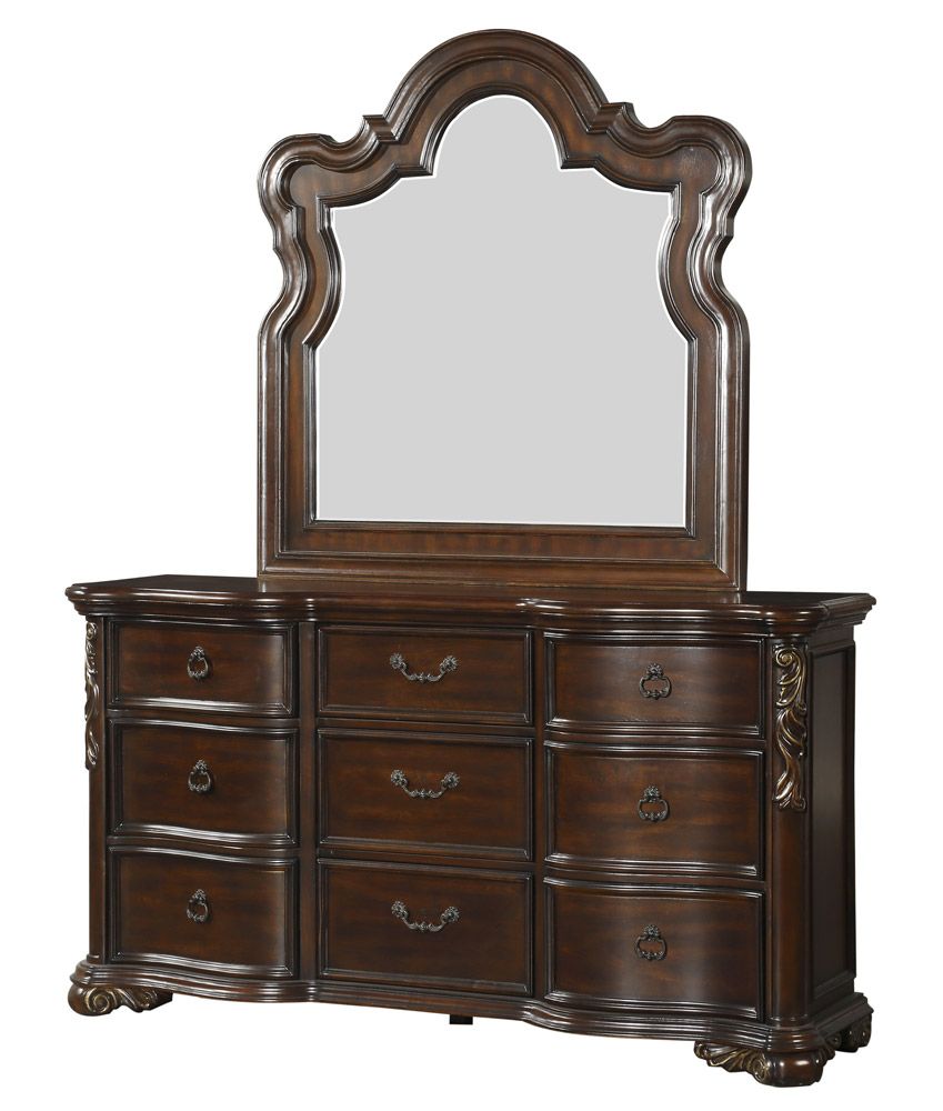 Grando Traditional Style Dresser With Mirror