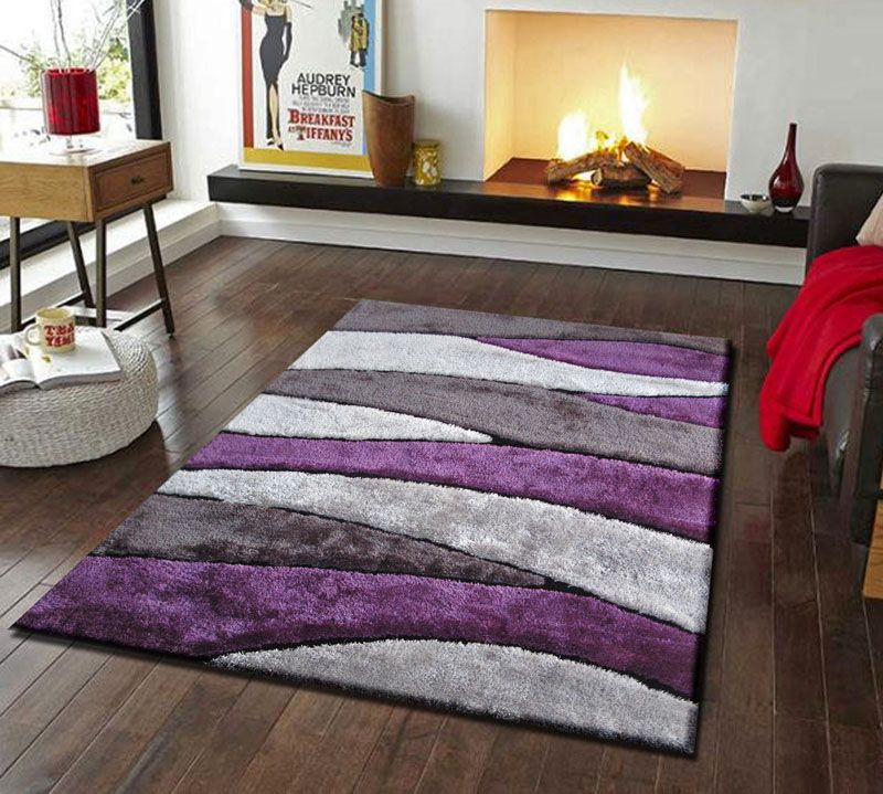 Modern Shag Rug 120 Purple