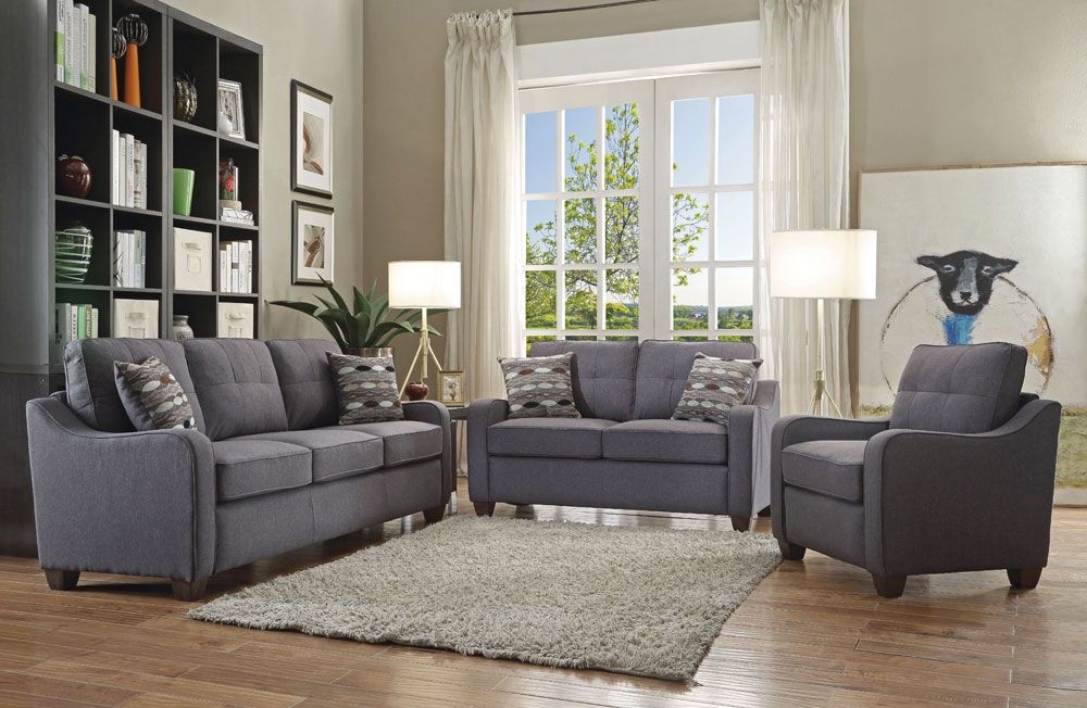 Gregory Casual Sofa Gray Linen