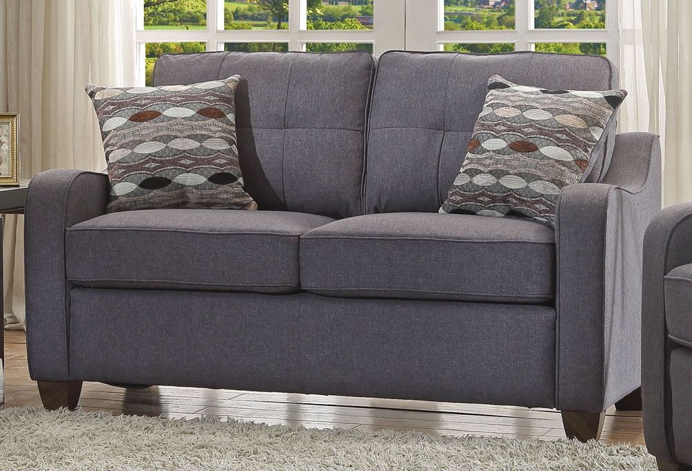 Gregory Gray Linen Love Seat