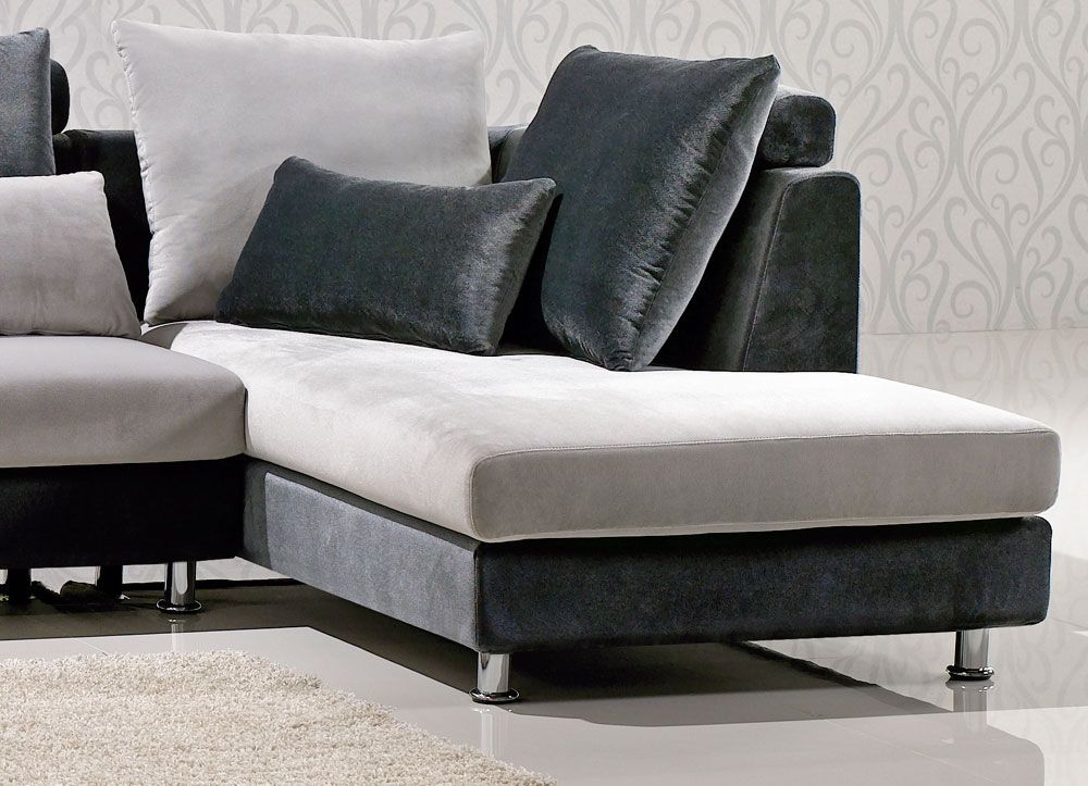 Leon Two Tone Microfiber Sectional Sofa