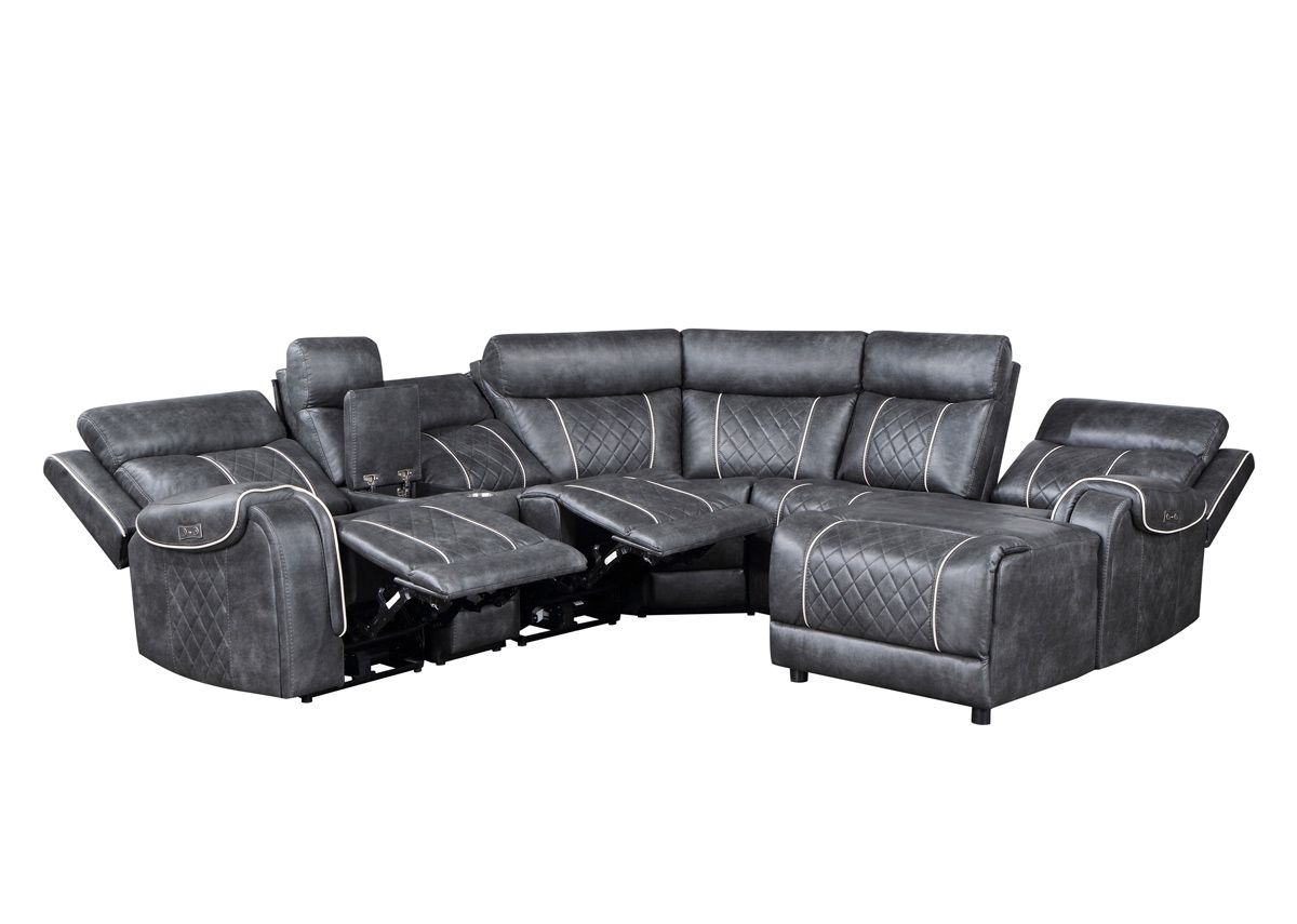 Gualtier U-Shape Power Recliner Sectional Open