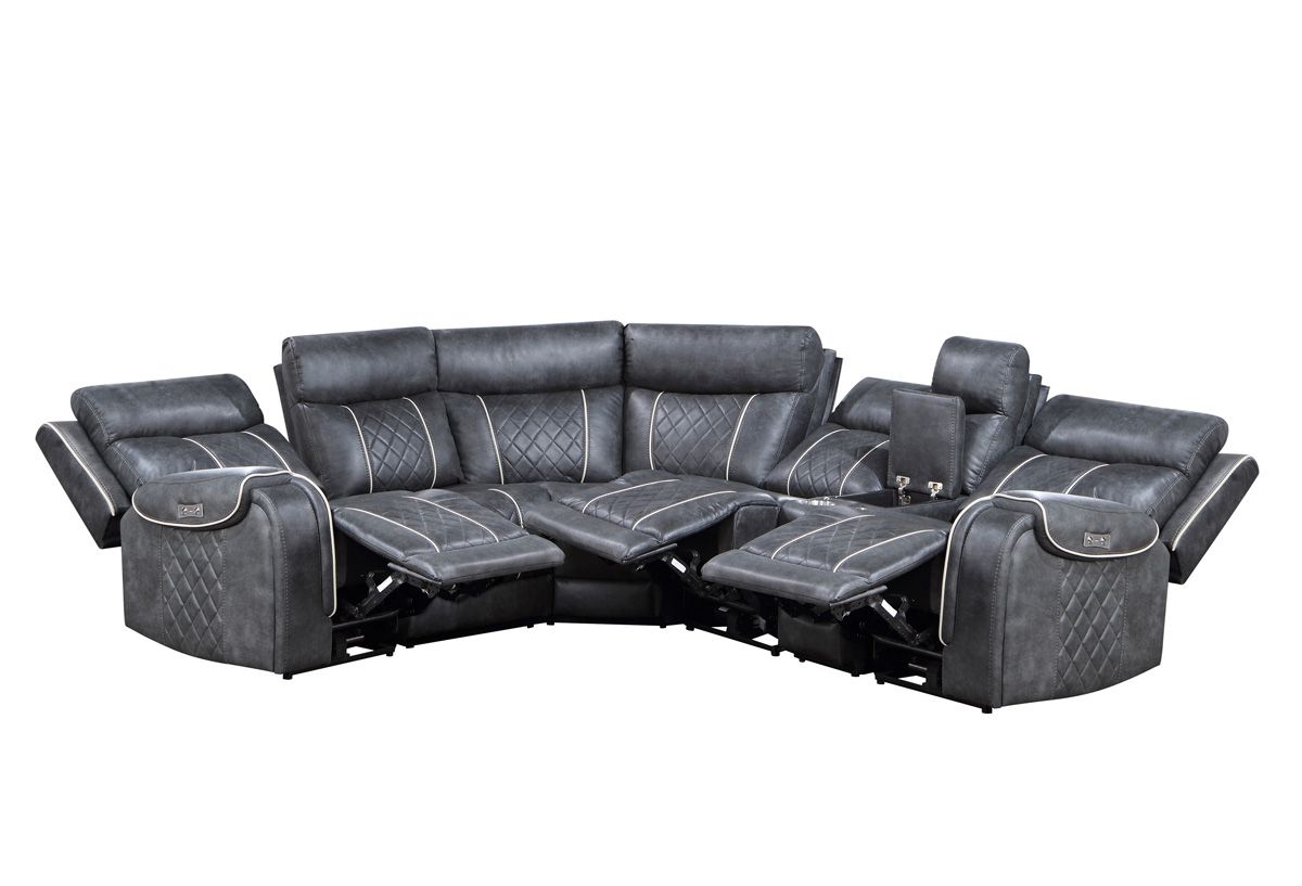 Gualtier Power Recliner Sectional Open