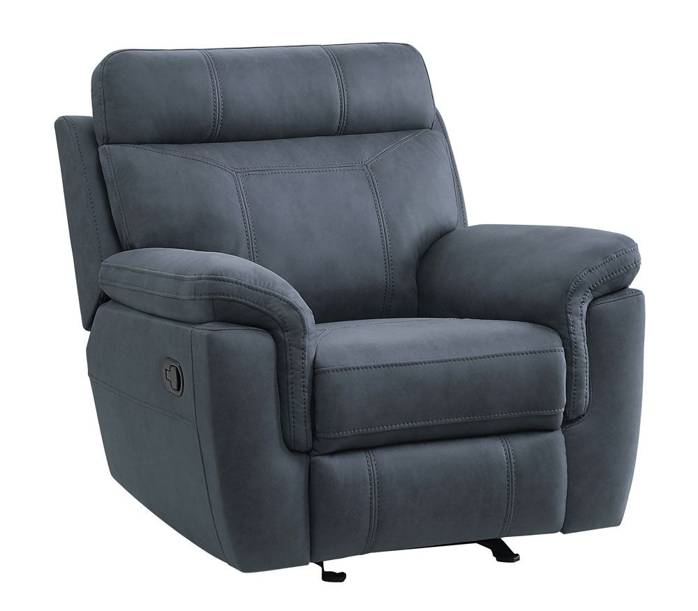 Guash Blue Microfiber Recliner Chair