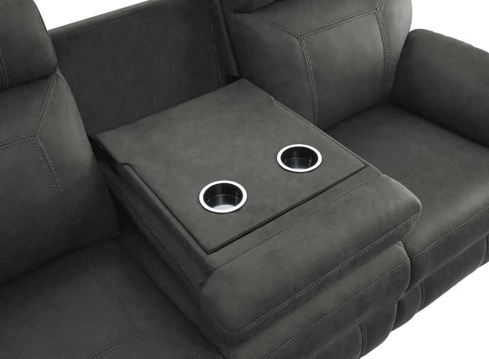 Guash Grey Recliner Sofa Drop Down Table