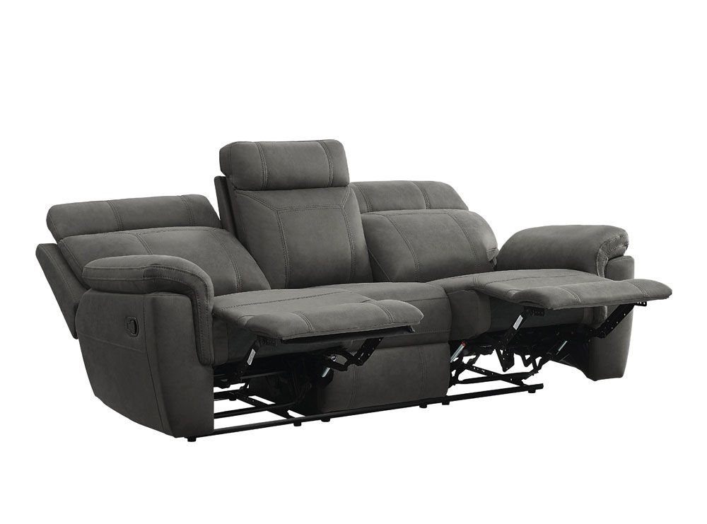 Guash Grey Recliner Sofa Open