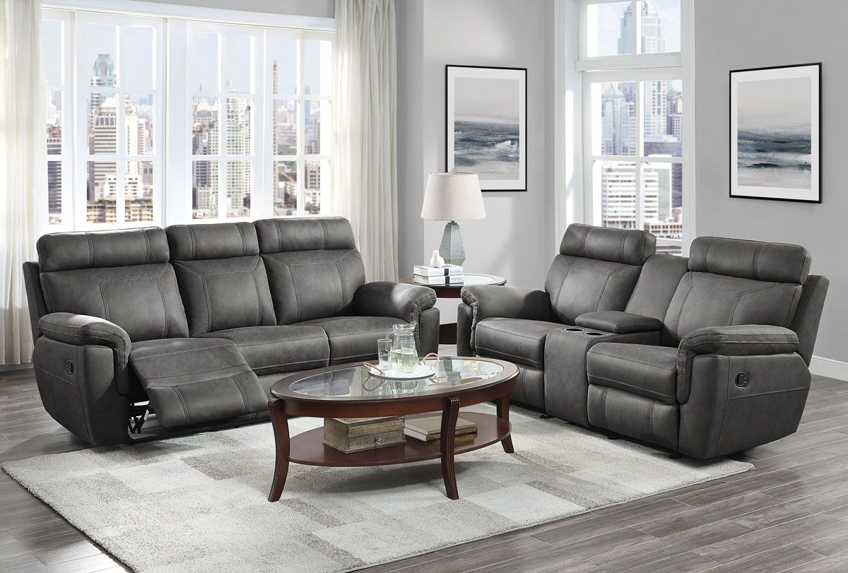 Guash Grey Recliner Sofa Set