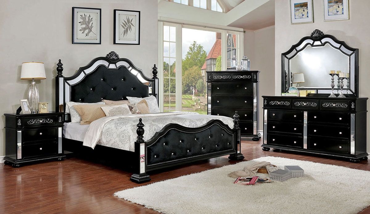 Hailey Bedroom Furniture Black Finish