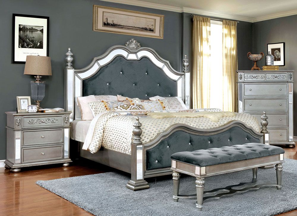 Hailey Silver Finish Bedroom Furniture