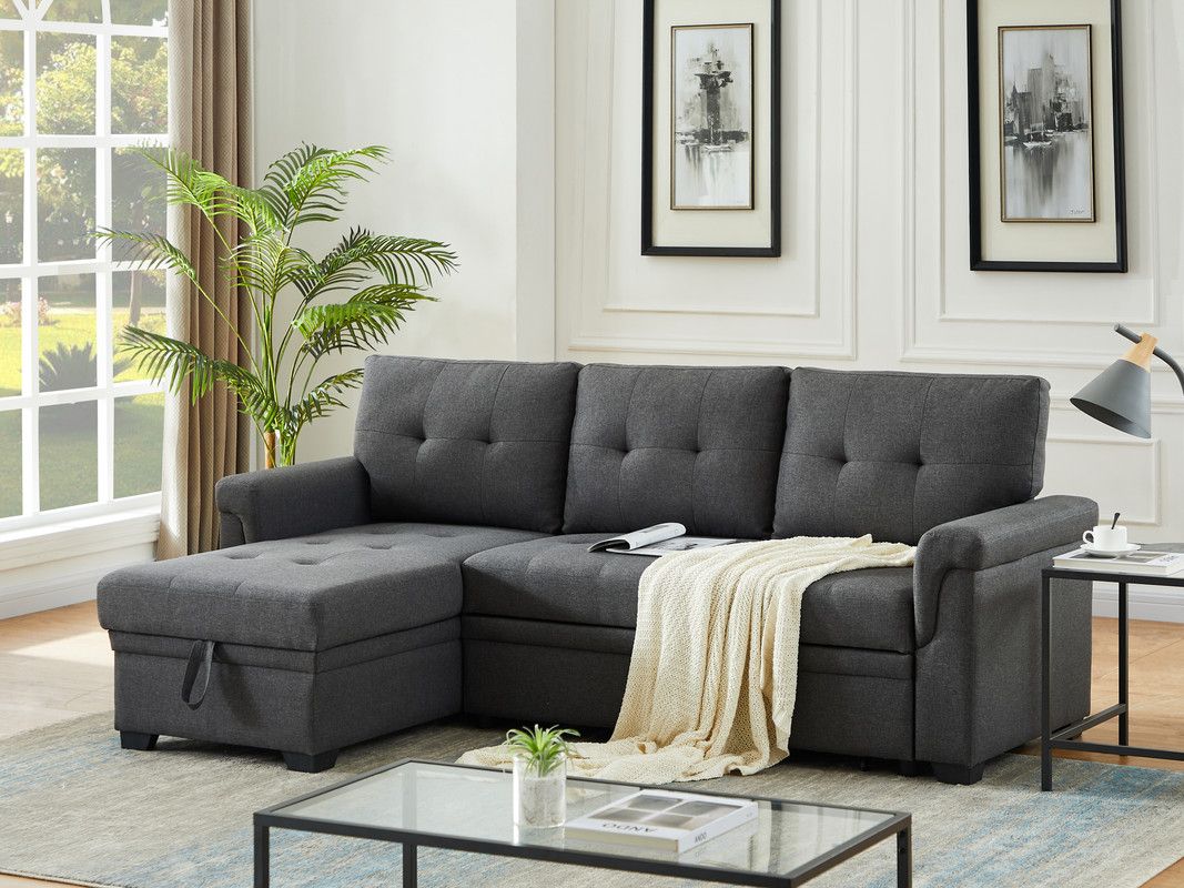 Hamar Grey Sectional Sleeper With Storage