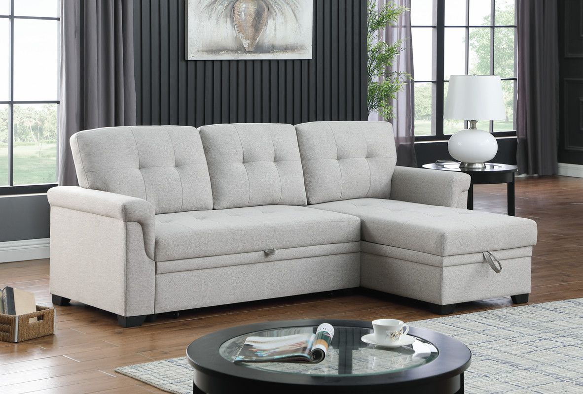 Hamar Light Grey Reversible Sleeper Sectional