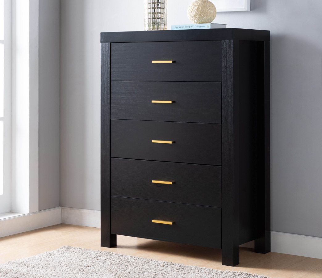 Hamet Black Finish Chest Of Drawers