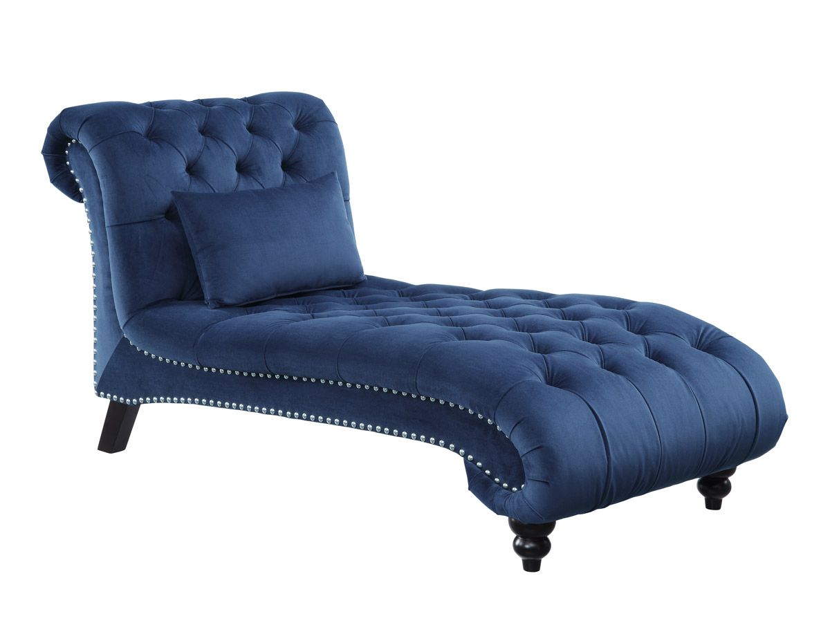 Hampstead Navy Velvet Chesterfield Chaise