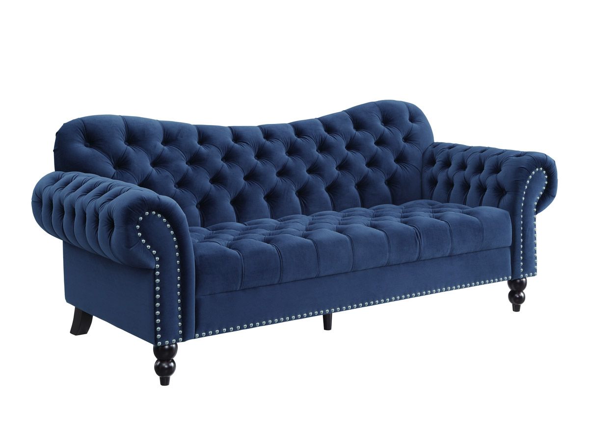 Hampstead Navy Velvet Chesterfield Sofa